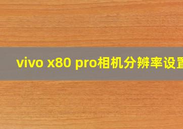 vivo x80 pro相机分辨率设置